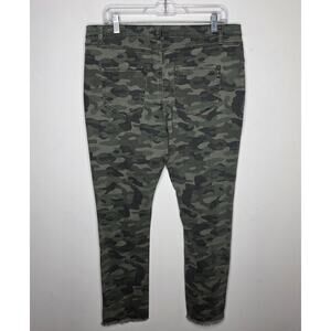 NWT Mudpie Rory green camouflage raw hem cotton blend pants jeans - medium
